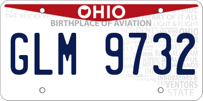OH license plate GLM9732