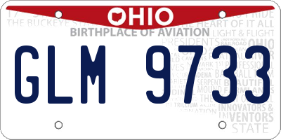 OH license plate GLM9733
