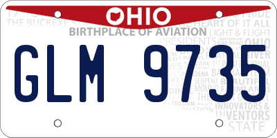 OH license plate GLM9735
