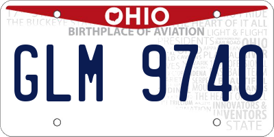 OH license plate GLM9740