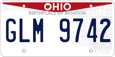 OH license plate GLM9742