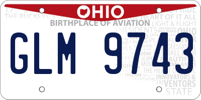 OH license plate GLM9743