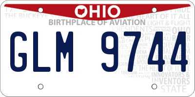 OH license plate GLM9744