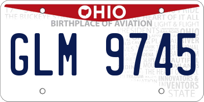 OH license plate GLM9745