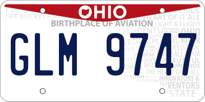 OH license plate GLM9747