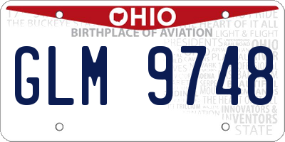 OH license plate GLM9748