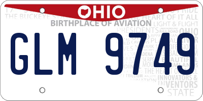 OH license plate GLM9749