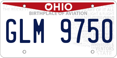 OH license plate GLM9750