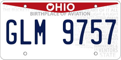 OH license plate GLM9757