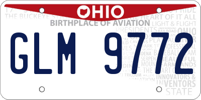 OH license plate GLM9772