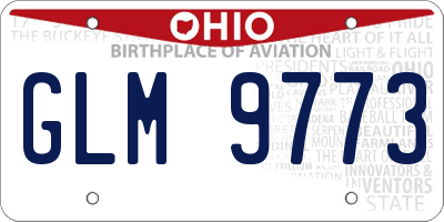 OH license plate GLM9773