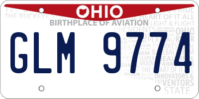 OH license plate GLM9774