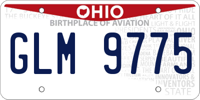 OH license plate GLM9775