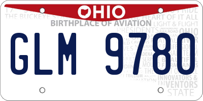 OH license plate GLM9780