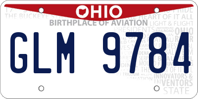 OH license plate GLM9784