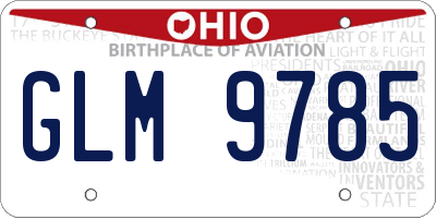 OH license plate GLM9785