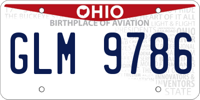 OH license plate GLM9786