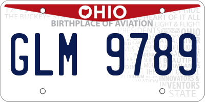 OH license plate GLM9789