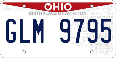 OH license plate GLM9795
