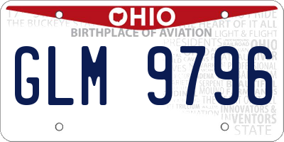 OH license plate GLM9796