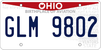 OH license plate GLM9802