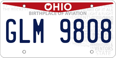 OH license plate GLM9808