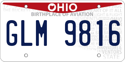 OH license plate GLM9816