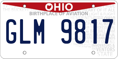 OH license plate GLM9817