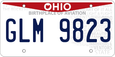 OH license plate GLM9823