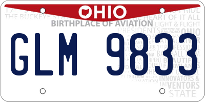 OH license plate GLM9833