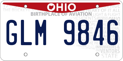 OH license plate GLM9846