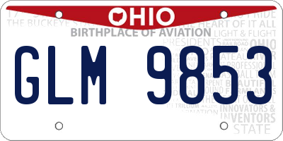 OH license plate GLM9853