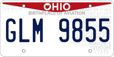 OH license plate GLM9855