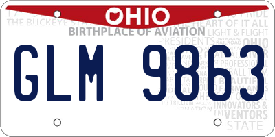 OH license plate GLM9863