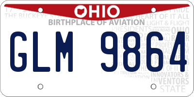 OH license plate GLM9864