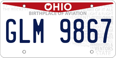 OH license plate GLM9867
