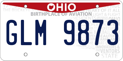 OH license plate GLM9873