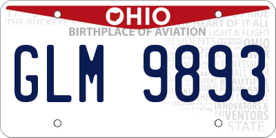 OH license plate GLM9893