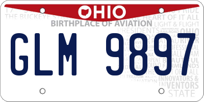 OH license plate GLM9897