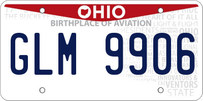 OH license plate GLM9906