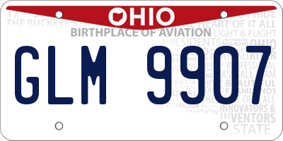 OH license plate GLM9907