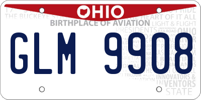 OH license plate GLM9908