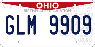 OH license plate GLM9909