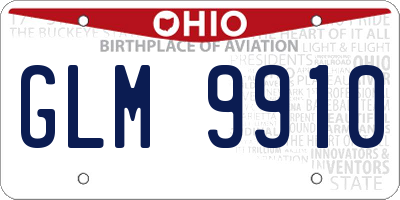 OH license plate GLM9910