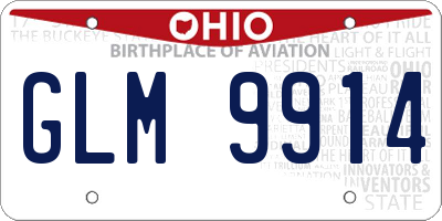 OH license plate GLM9914