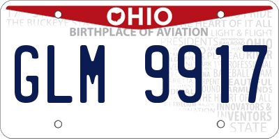 OH license plate GLM9917