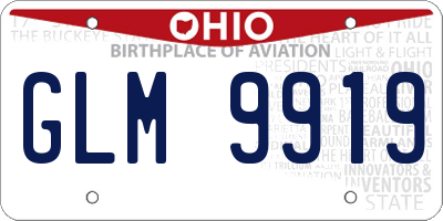 OH license plate GLM9919