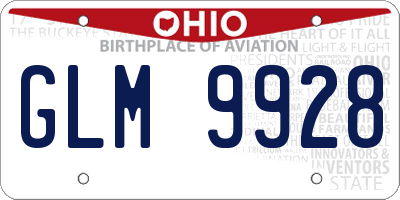 OH license plate GLM9928