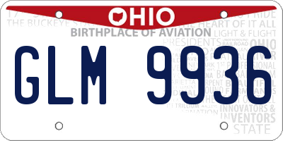 OH license plate GLM9936
