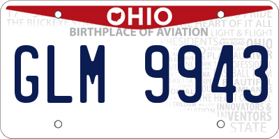 OH license plate GLM9943